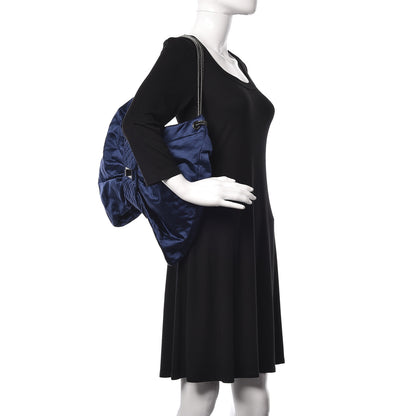 Chanel Satin Large Bow Bag Blue 2 of 10