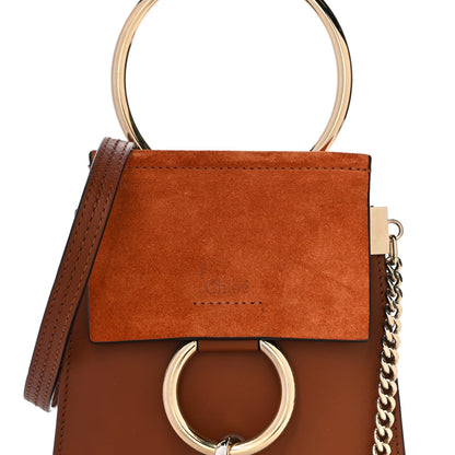 Chloe Suede Calfskin Mini Faye Bracelet Bag Tobacco 8 of 11