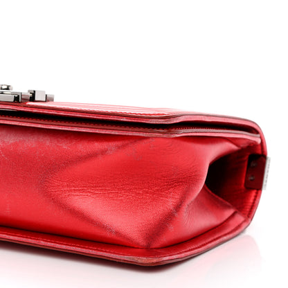 Chanel Metallic Patent Calfskin Quilted Medium Boy Flap Red 12 of 12