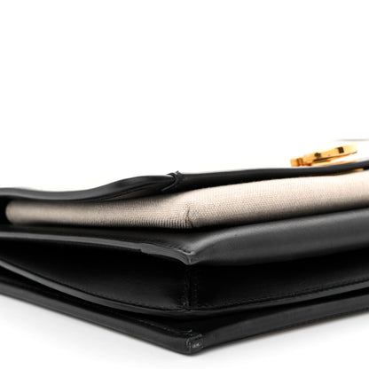 Salvatore Ferragamo Calfskin Canvas Trifolio Crossbody Bag Black 9 of 13