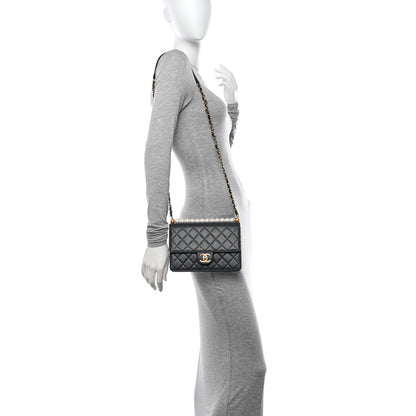 Chanel Lambskin Quilted Small Chic Pearls Flap Black 2 of 15