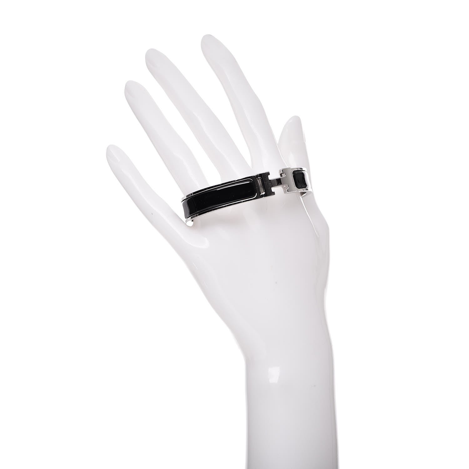Hermes Enamel Narrow Clic Clac H Bracelet GM Black 2 of 5