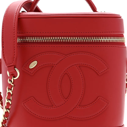 Chanel Lambskin Timeless Vanity Cosmetic Case Red 8 of 10