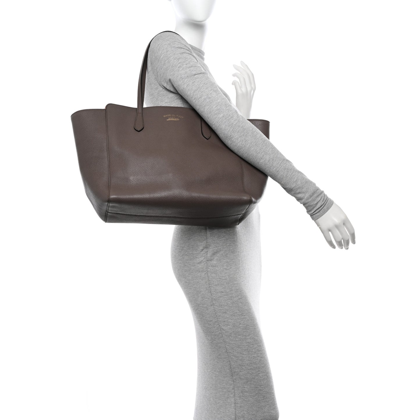 Dollar Calfskin Medium Swing Tote Grey Field Soft Pink