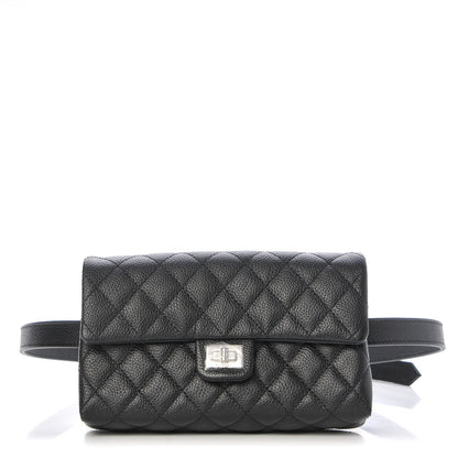Chanel Grained Calfskin Quilted 2.55 Reissue Flap Belt Bag Clutch Black 1 of 9