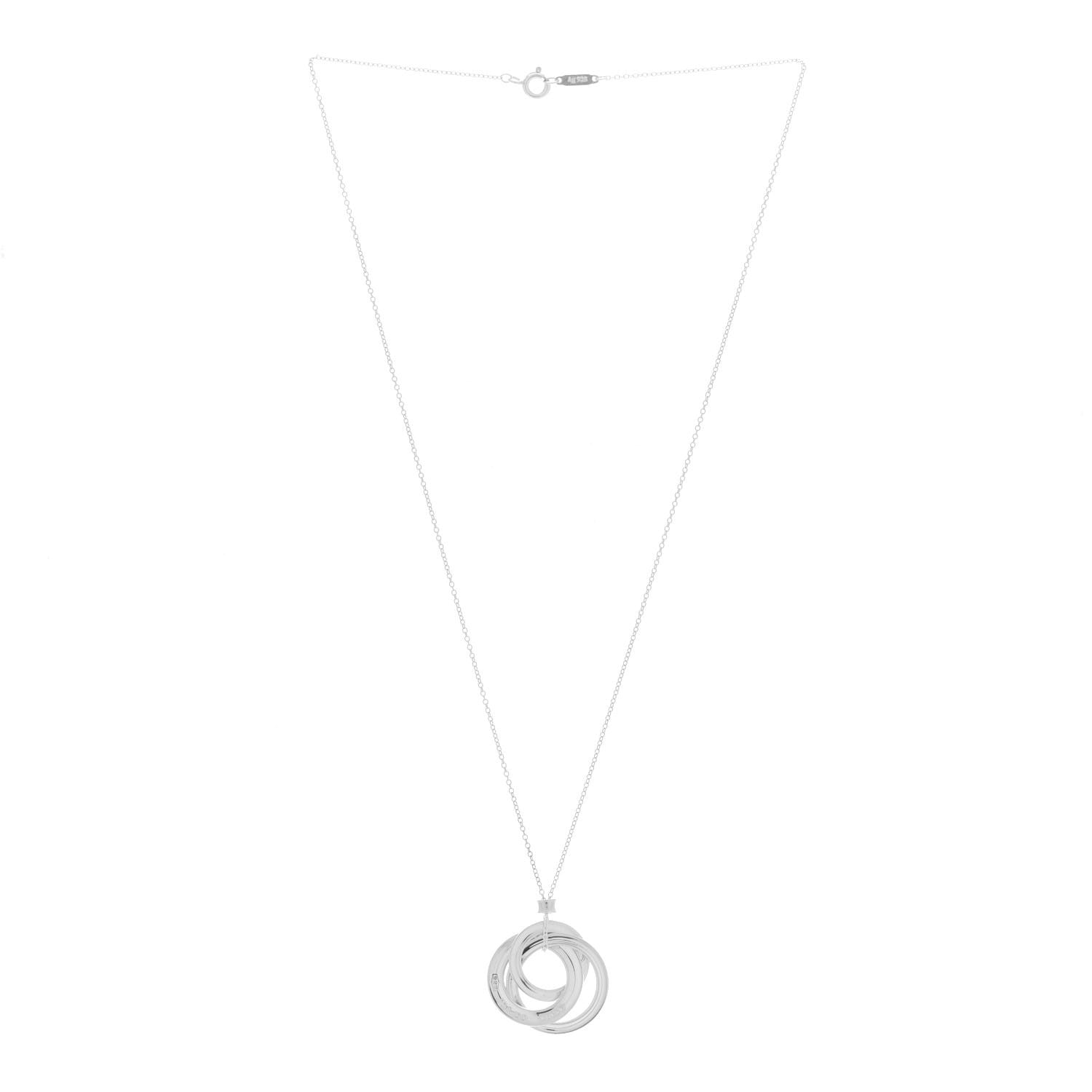 Tiffany Sterling Silver 1837 Circles Pendant Necklace 3 of 8