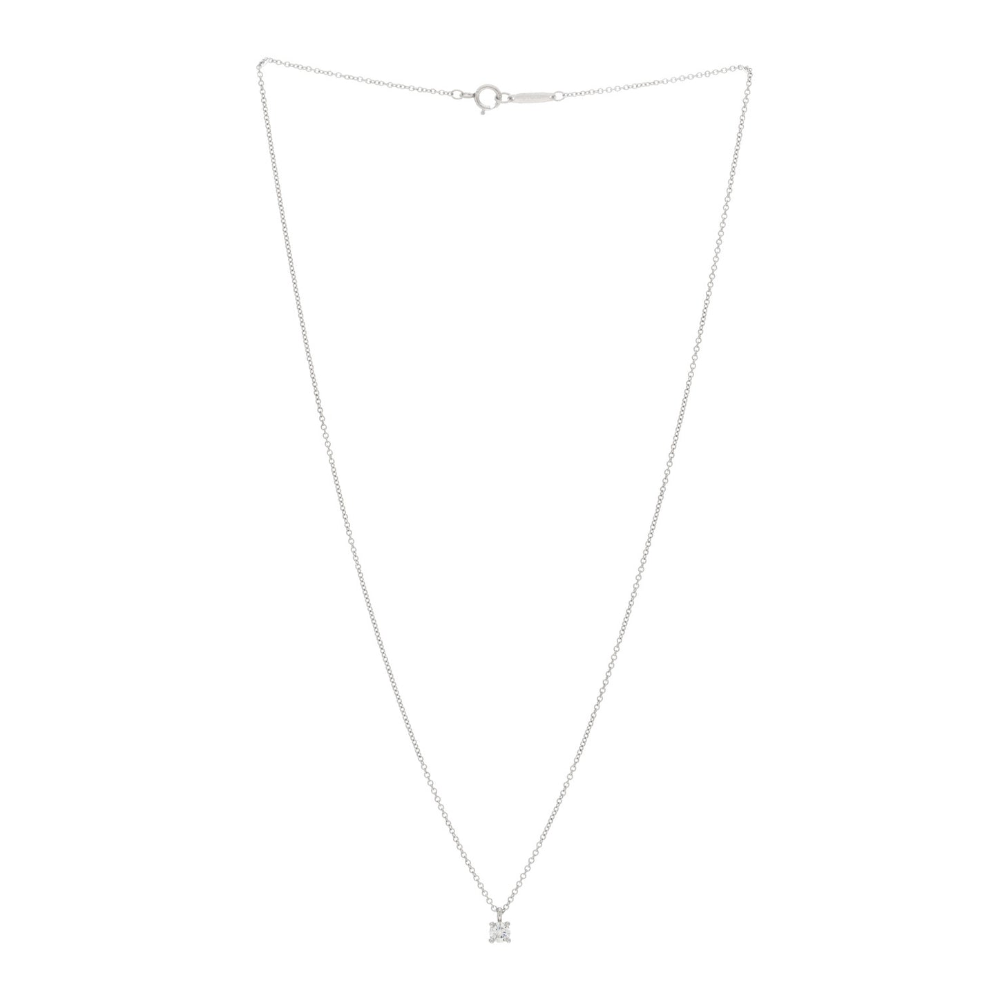 Platinum Diamond .12ct Solitaire Pendant Necklace