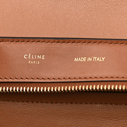 Celine Satin Baby Grained Calfskin Medium Tri-Color Trapeze Tan 6 of 18