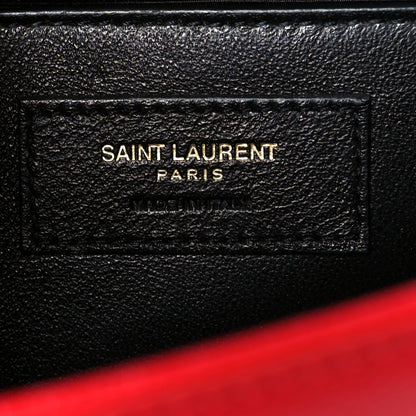 Saint Laurent Grain De Poudre Medium Monogram Kate Satchel Red 6 of 12