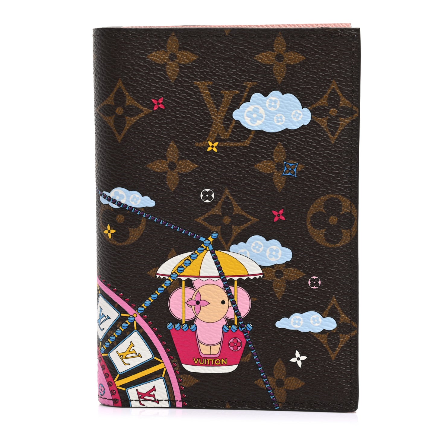 Monogram 2020 Christmas Animation Big Wheel Passport Cover Rose Ballerine