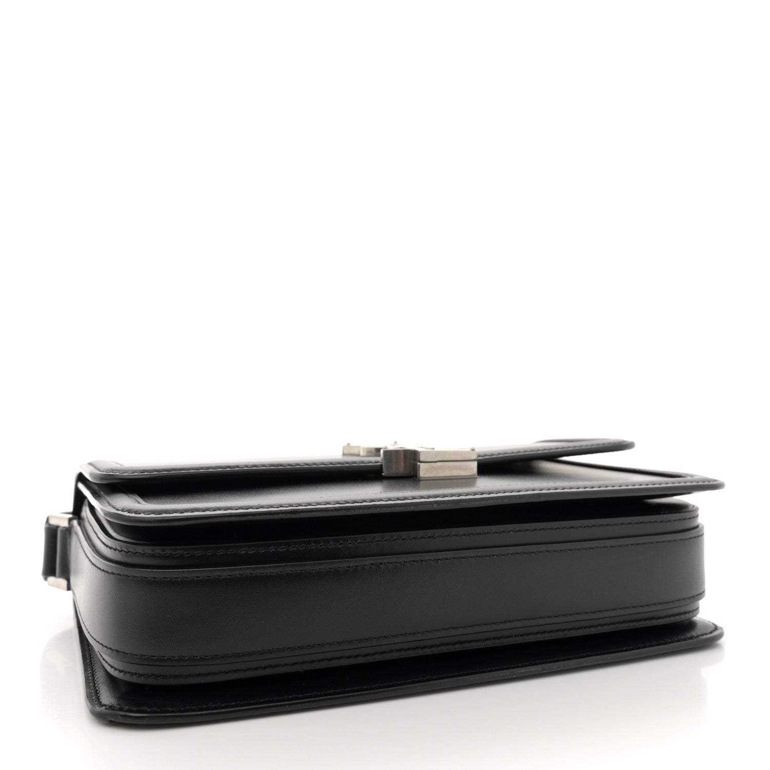Saint Laurent Box Calfskin Monogram Medium Solferino Satchel Black 4 of 12