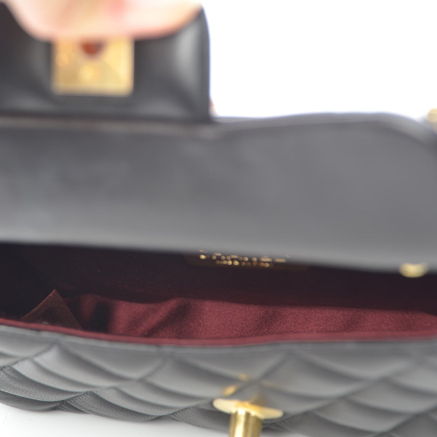 Plexiglass Lambskin Framed Flap Bag Clutch Black