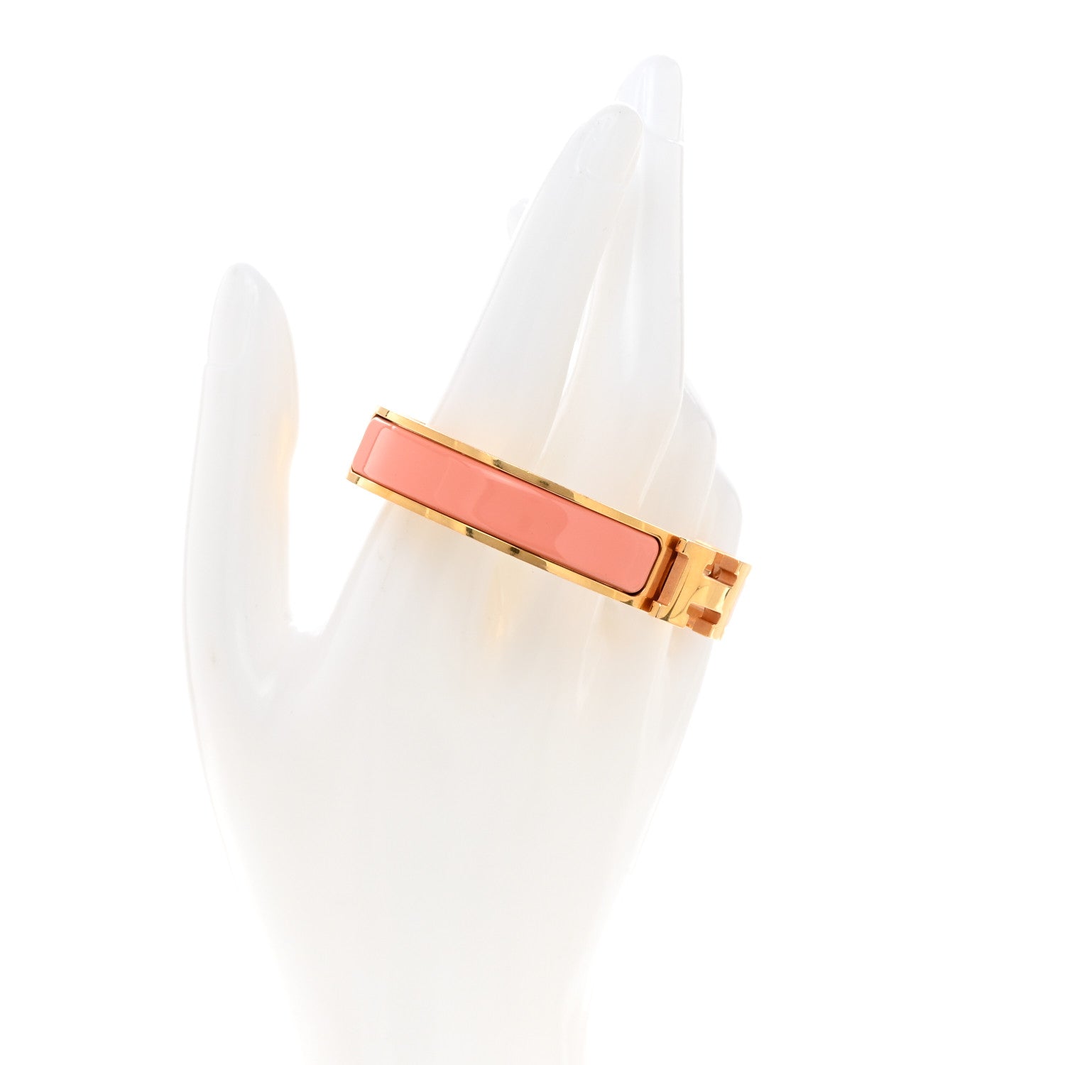 Hermes Enamel Narrow Clic Clac H Bracelet GM Orange Papaye 2 of 5