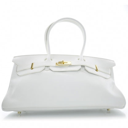 Hermes Taurillon Clemence JPG Shoulder Birkin II 42 White 1 of 10