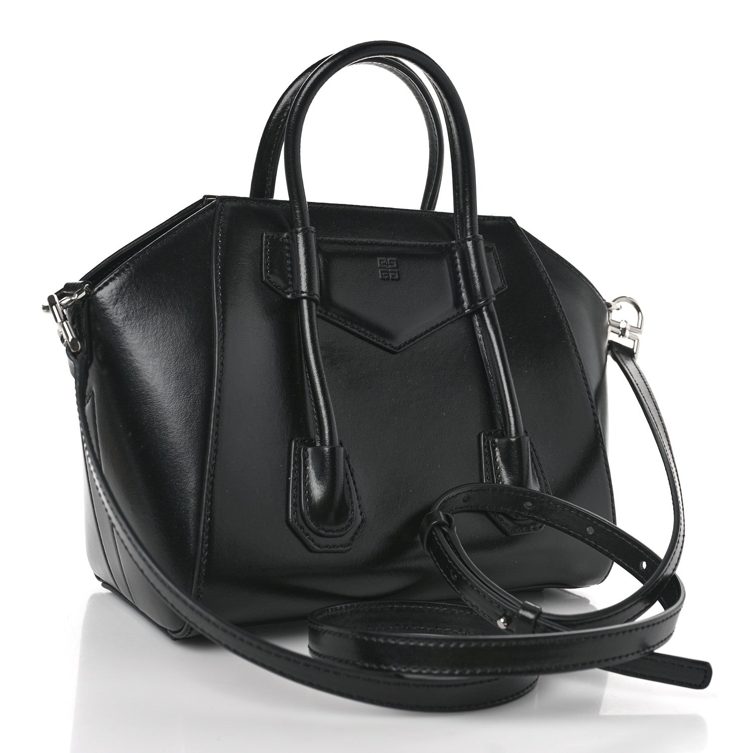 Givenchy Box Calfskin Mini Lock Antigona Shoulder Bag Black 3 of 8
