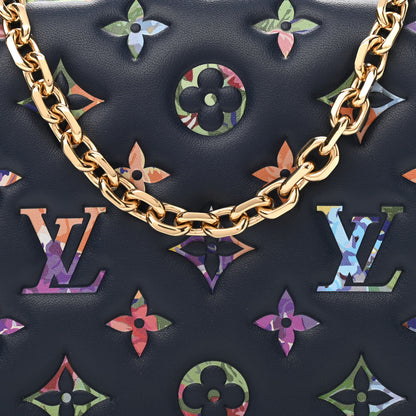 Louis Vuitton Lambskin Embossed Monogram LV Garden Pochette Coussin Navy 7 of 9