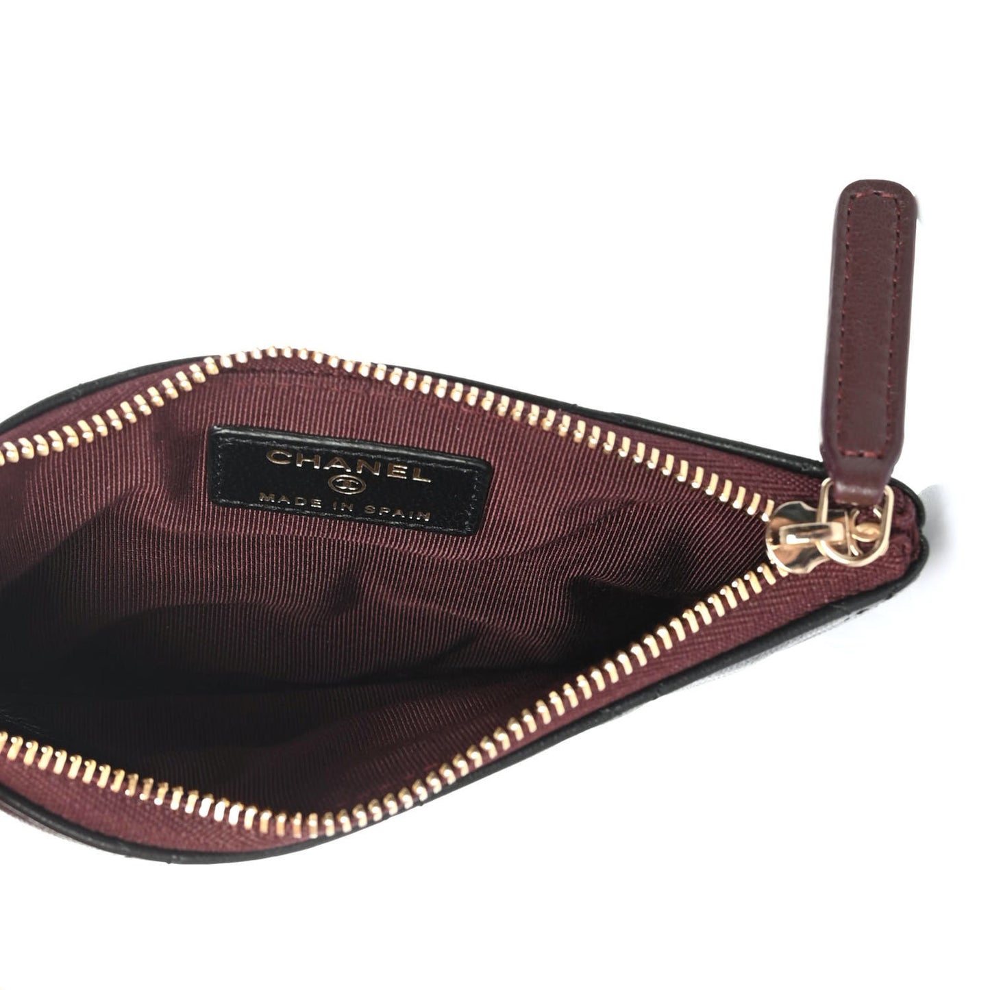 Lambskin Quilted Small Cosmetic Case Black