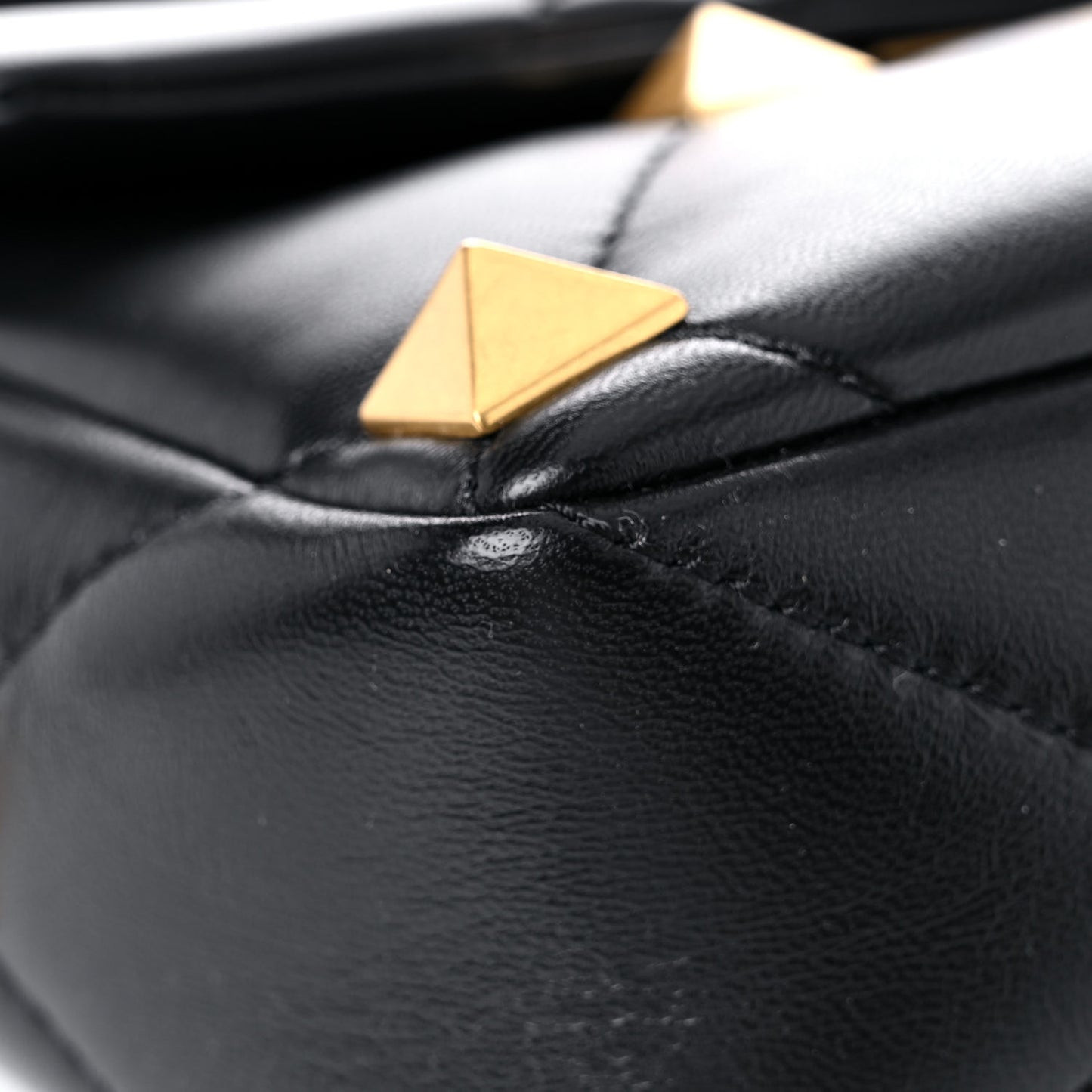 Nappa Medium Roman Stud Shoulder Bag Black