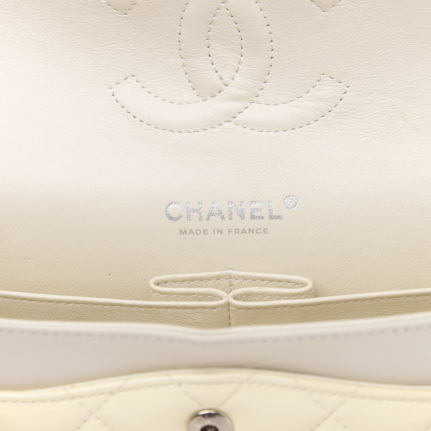 Chanel Patent Quilted Medium Double Flap Dark White 6 of 15