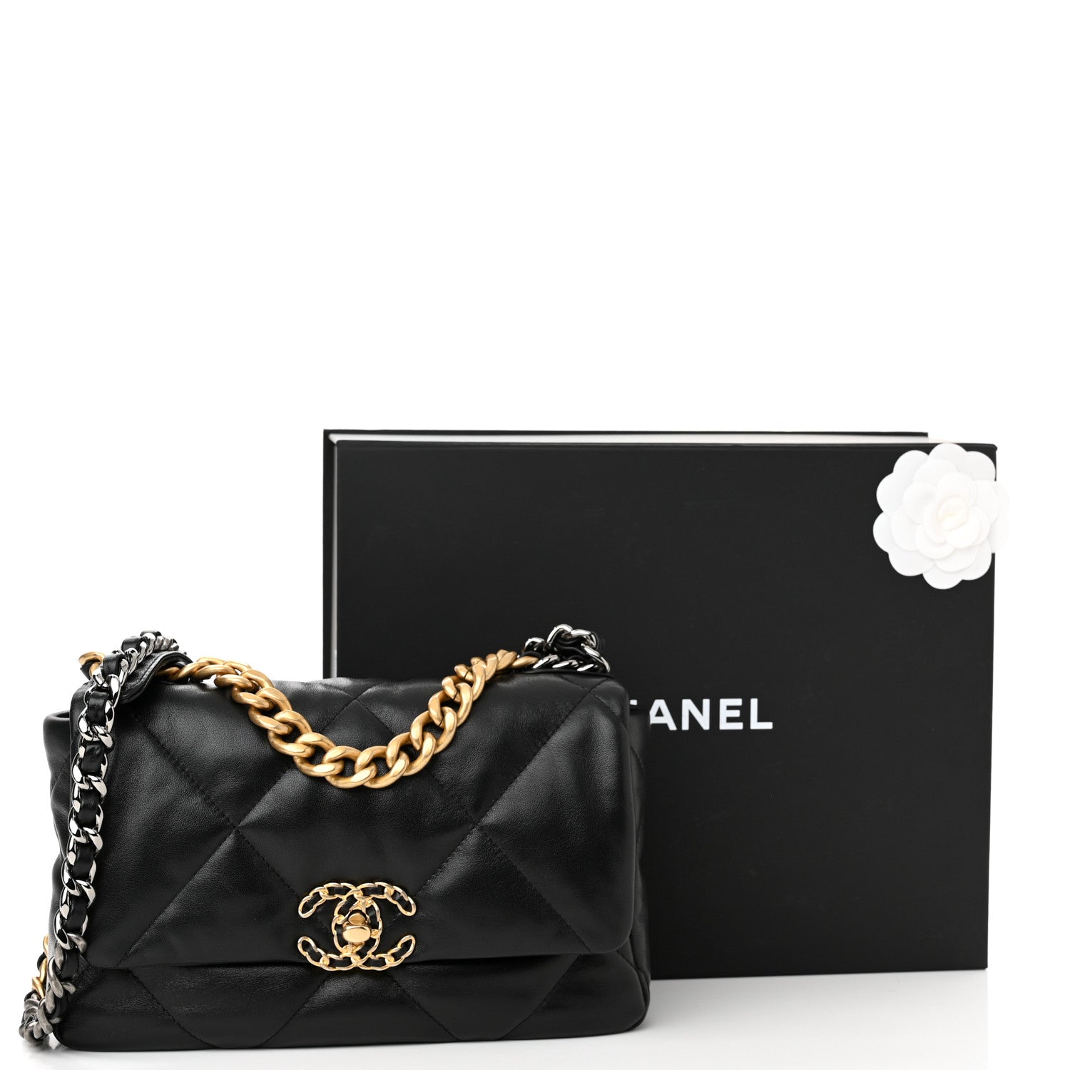 Chanel Goatskin Quilted Medium Chanel 19 Flap Black 11 of 11