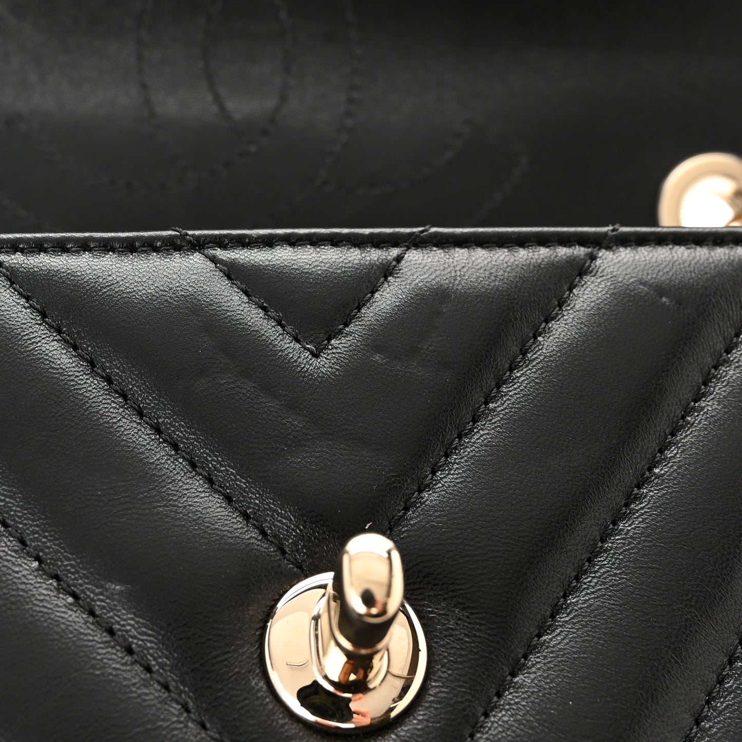 Lambskin Chevron Quilted Small Trendy CC Dual Handle Flap Bag Black