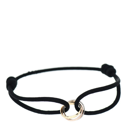 Cartier 18K Pink Yellow White Gold Trinity Adjustable Cord Bracelet Black 1 of 4