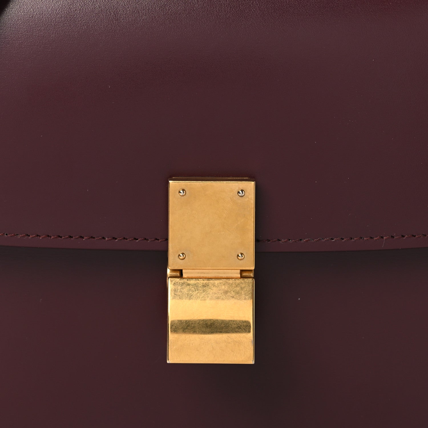 Celine Box Calfskin Teen Classic Box Flap Bag Burgundy 8 of 10