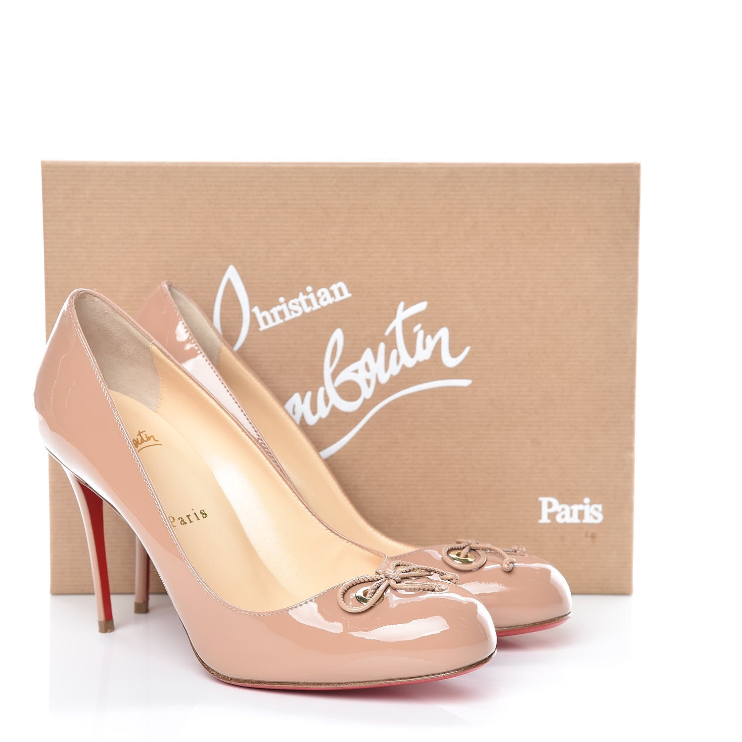 Christian Louboutin Patent Baronessa 100 Pumps 38 Nude 8 of 8