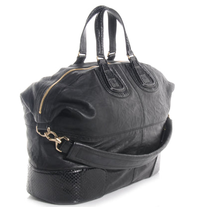 Givenchy Calfskin Python Trim Large Nightingale Black 3 of 8