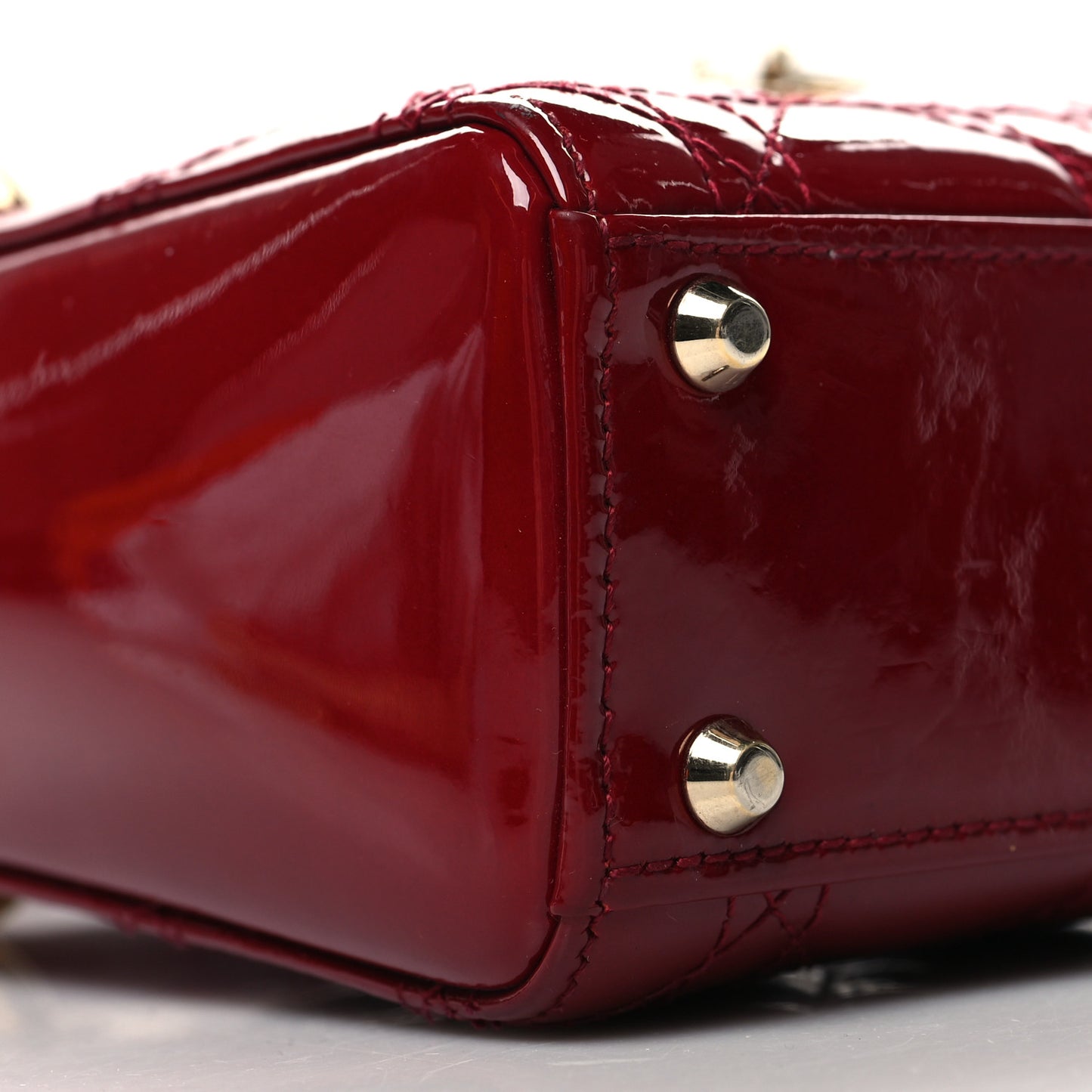 Patent Cannage Mini Lady Dior Red