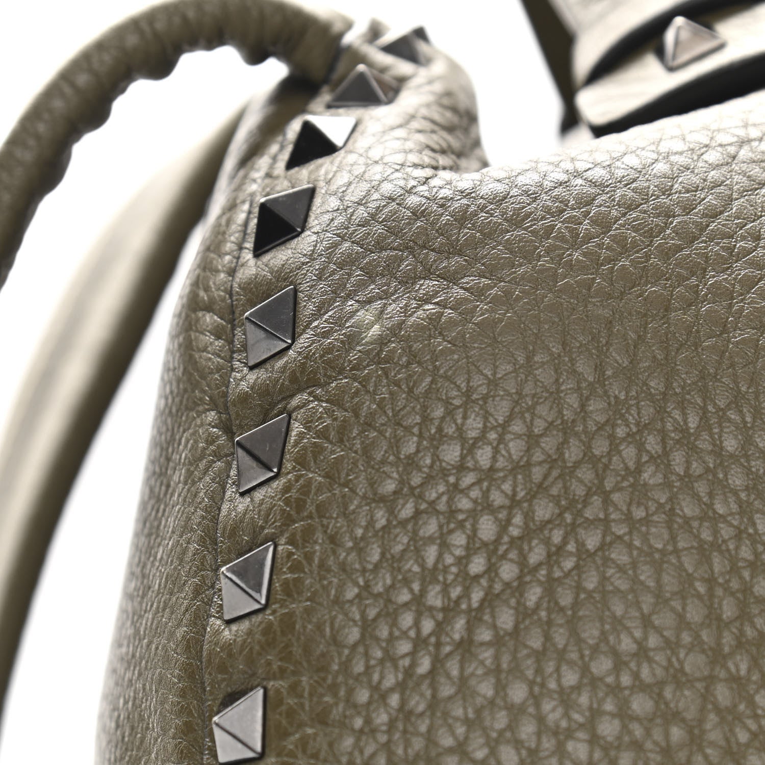 Valentino Garavani Grained Calfskin Medium Rockstud Backpack Army Green 17 of 18