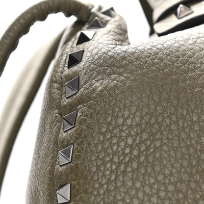 Valentino Garavani Grained Calfskin Medium Rockstud Backpack Army Green 17 of 18