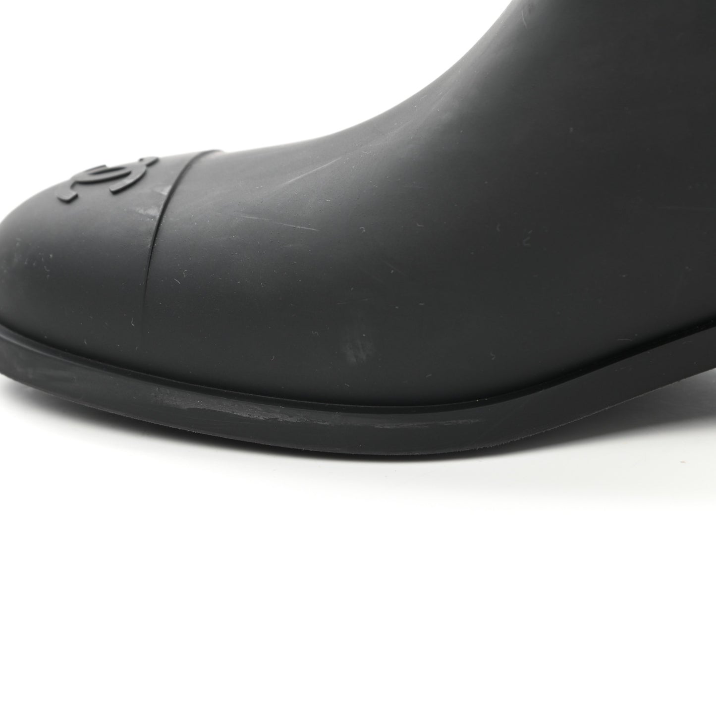 Rubber Quilted Rain Boots 41 Black