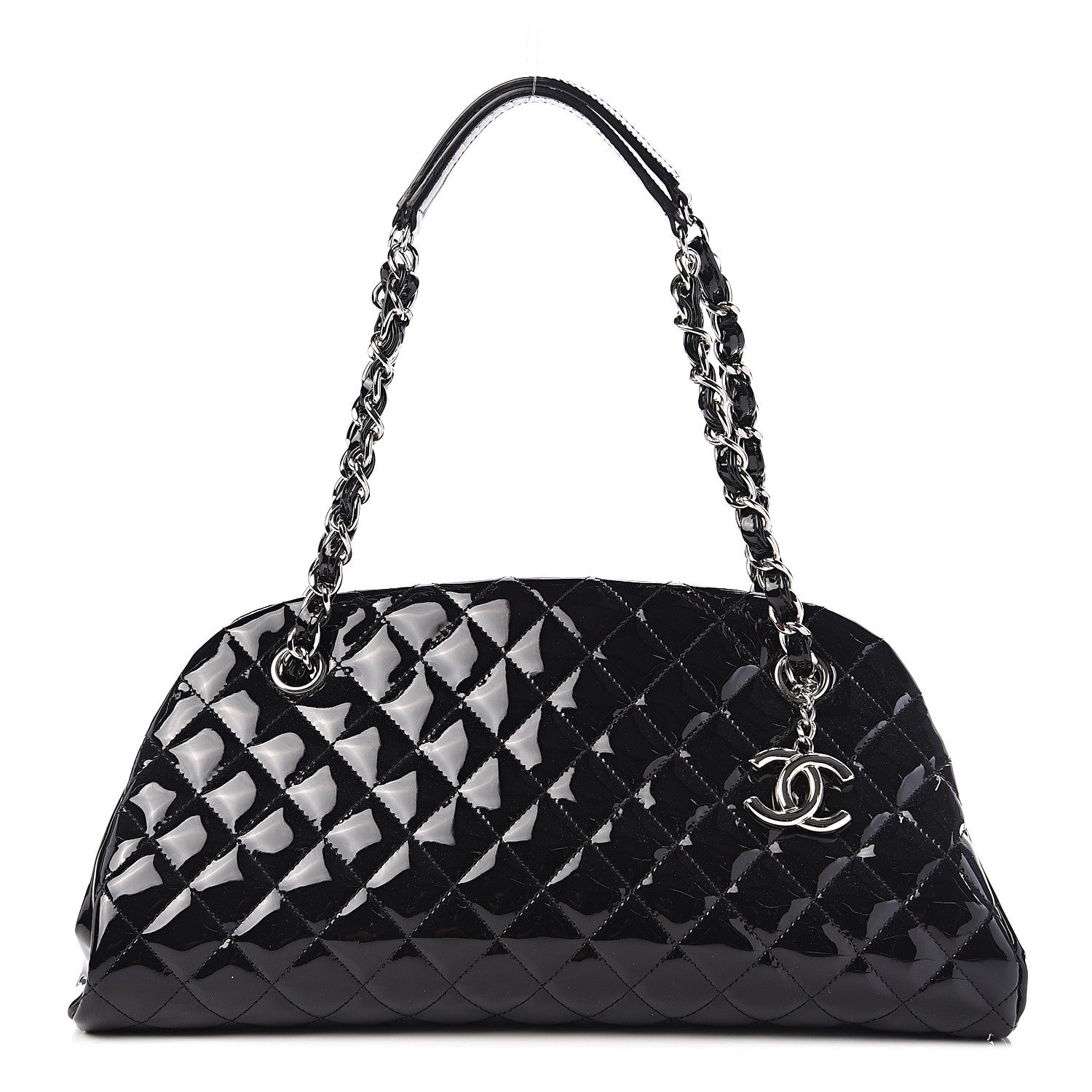 Chanel Patent Quilted Medium Just Mademoiselle Black 1 of 9