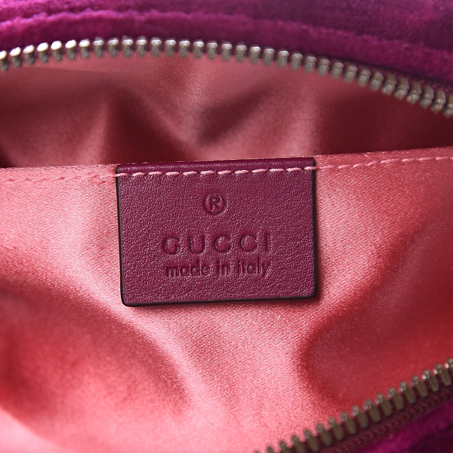 Velvet Matelasse GG Marmont Belt Bag 85 34 Fuchsia Violet Cyclamen