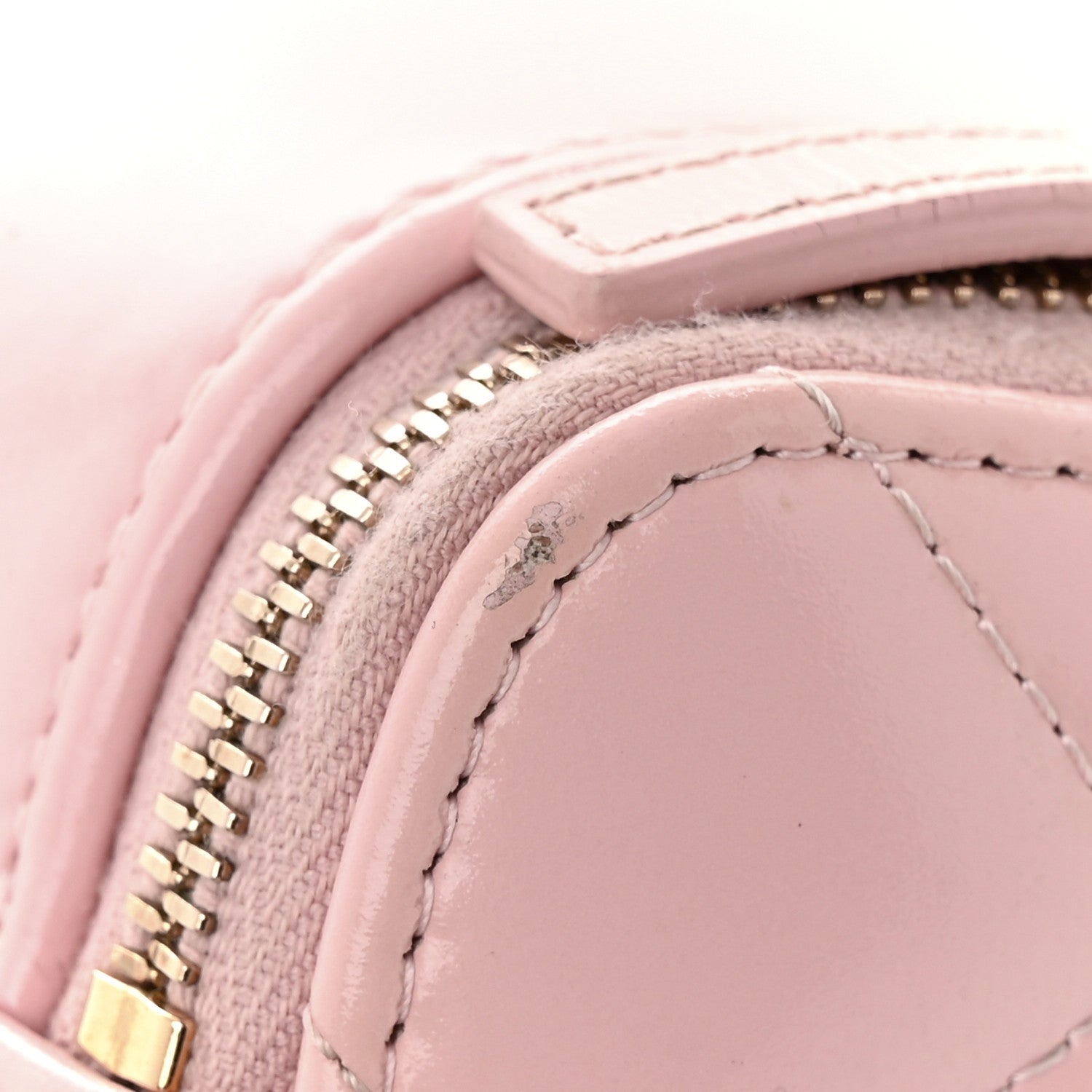 Chanel Glazed Calfskin Quilted Small Top Handle Vanity Case Light Pink 14 of 17