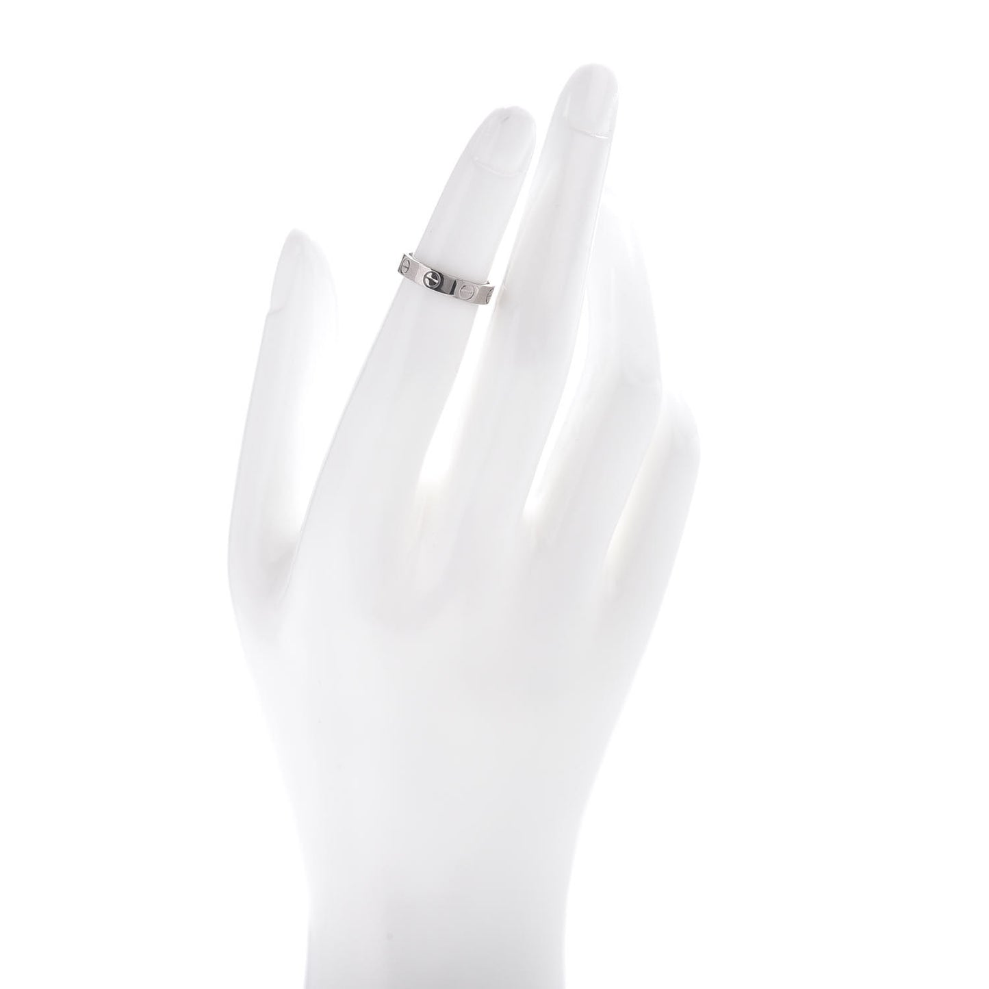 18K White Gold 3.5mm LOVE Wedding Band Ring 46 3.75