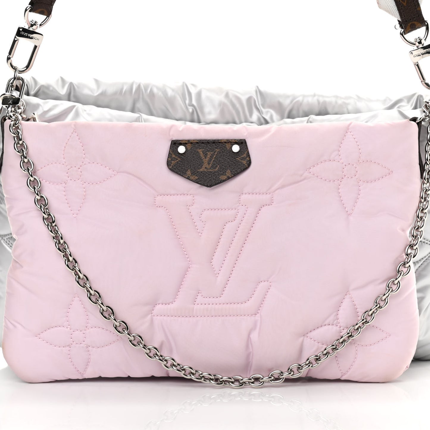 Econyl Monogram Pillow Maxi Multi Pochette Accessories Silver Pale Pink