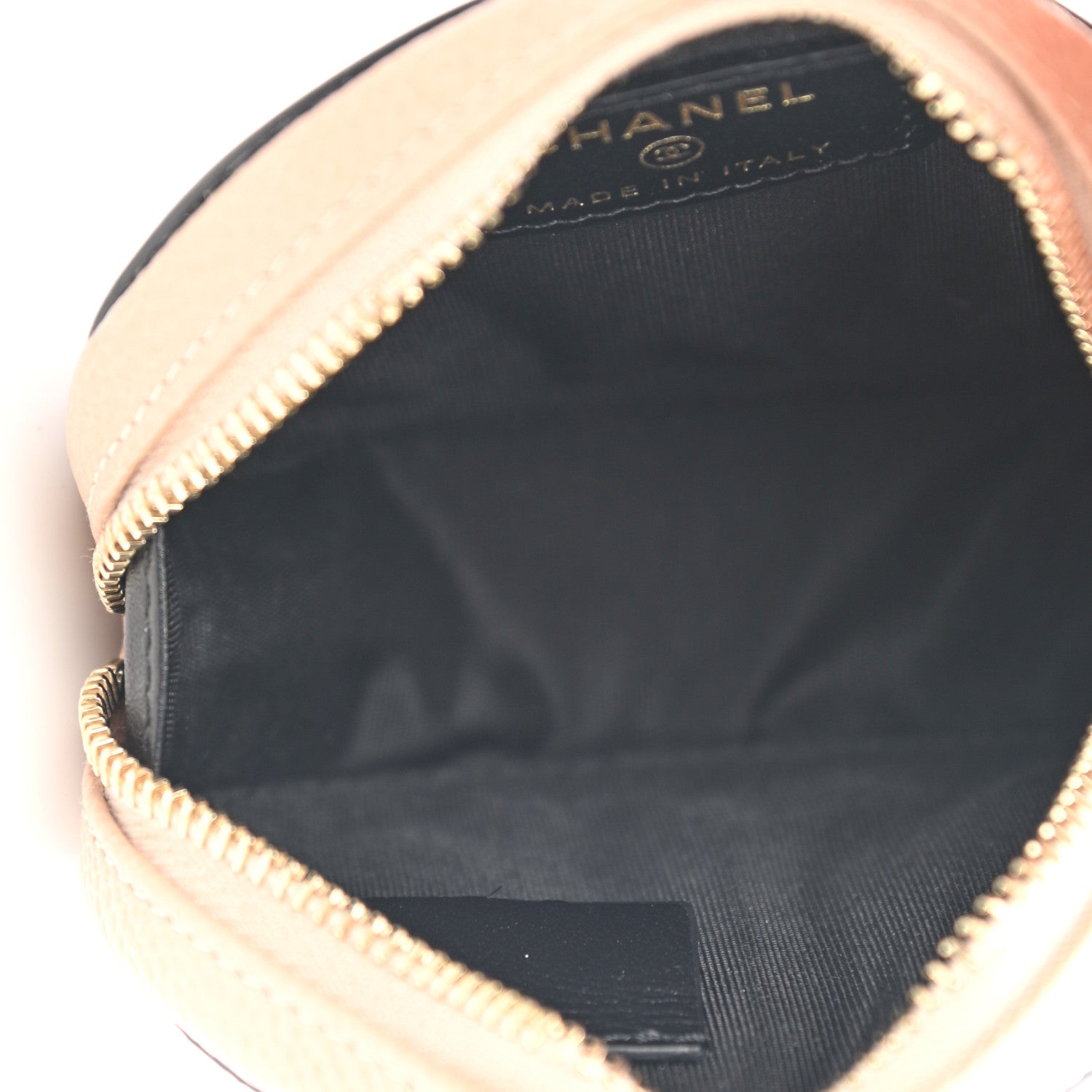 Chanel Caviar Quilted Filigree Zip Around Classic Coin Purse Beige Black 5 of 8