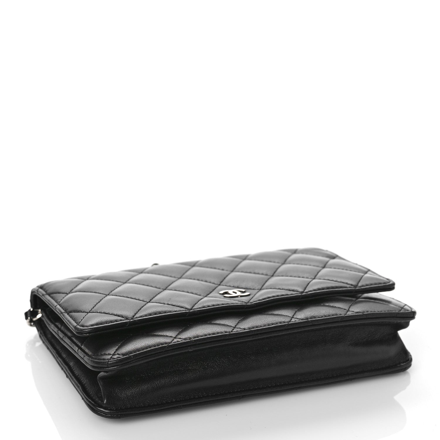 Chanel Lambskin Quilted Wallet On Chain WOC Black 4 of 11