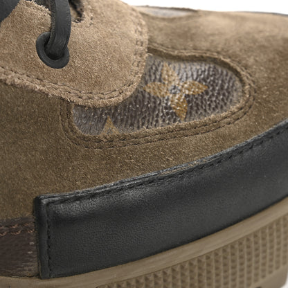 Louis Vuitton Suede Calfskin Monogram Laureate Platform Desert Boots 37.5 Taupe 15 of 17