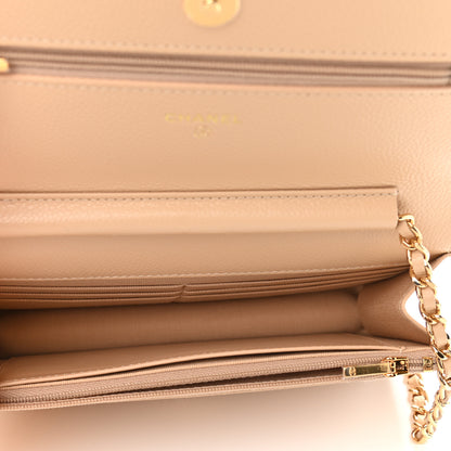 Chanel Caviar Quilted Wallet On Chain WOC Beige 5 of 10