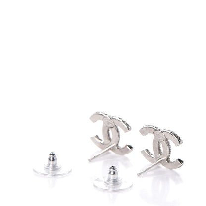 Chanel Crystal CC Earrings Silver 3 of 4