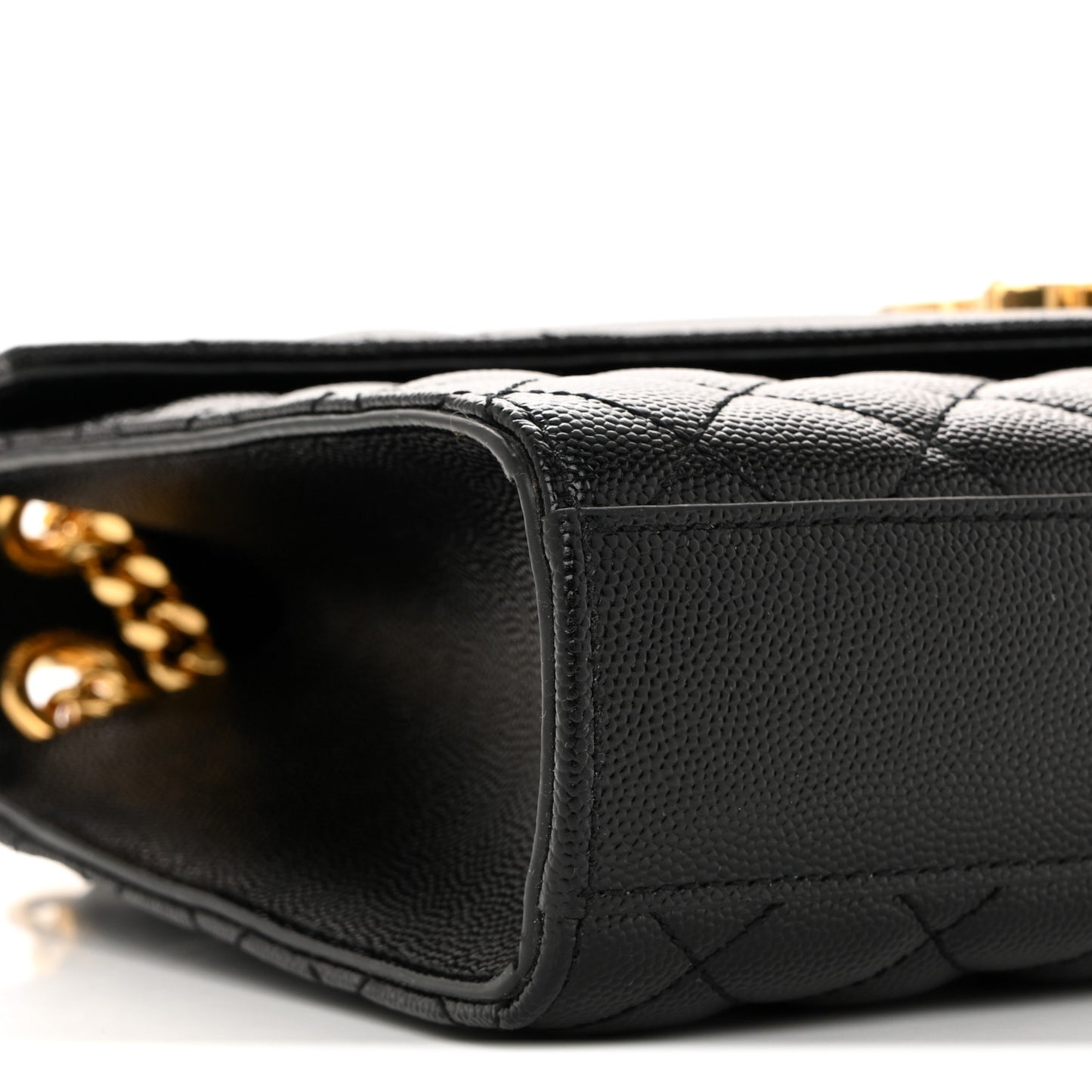 Grain De Poudre Textured Mixed Matelasse Triquilt Medium Monogram Satchel Black
