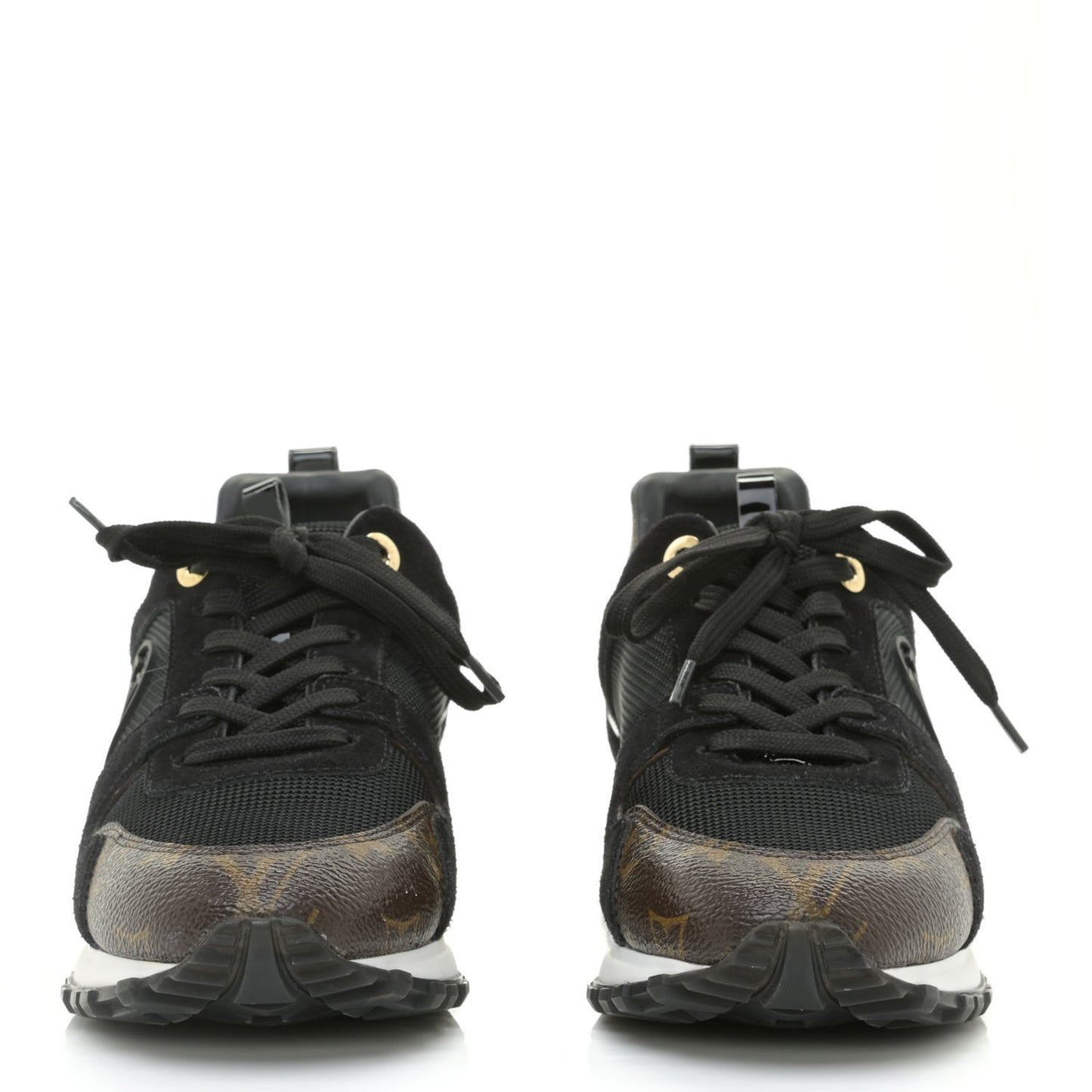 Suede Monogram Run Away Sneakers 38 Black