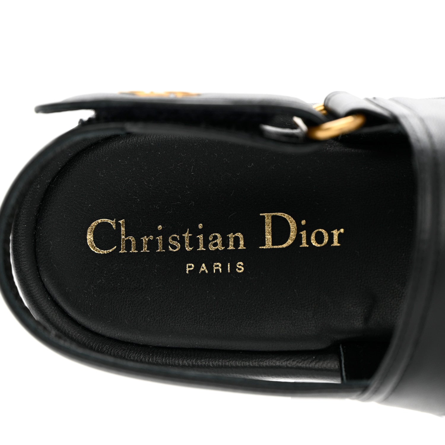 Christian Dior Lambskin Dior Ocean Flat Slingback Sandals 36 Black 7 of 11