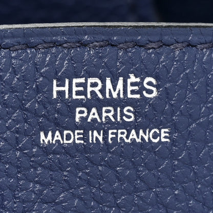 Hermes Taurillon Novillo Birkin 25 Bleu Saphir 6 of 9