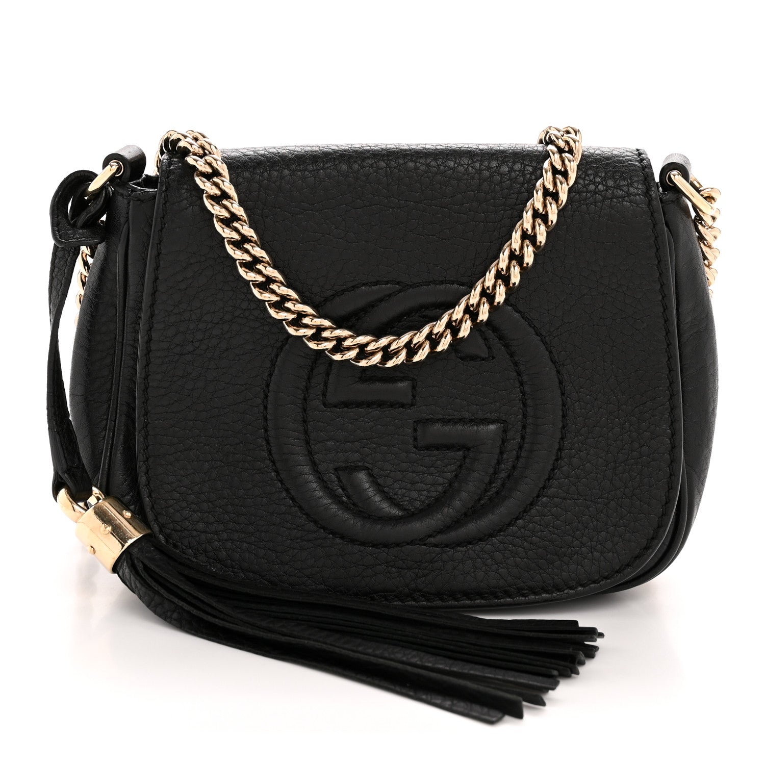 Gucci Pebbled Calfskin Small Soho Flap Crossbody Black 1 of 13