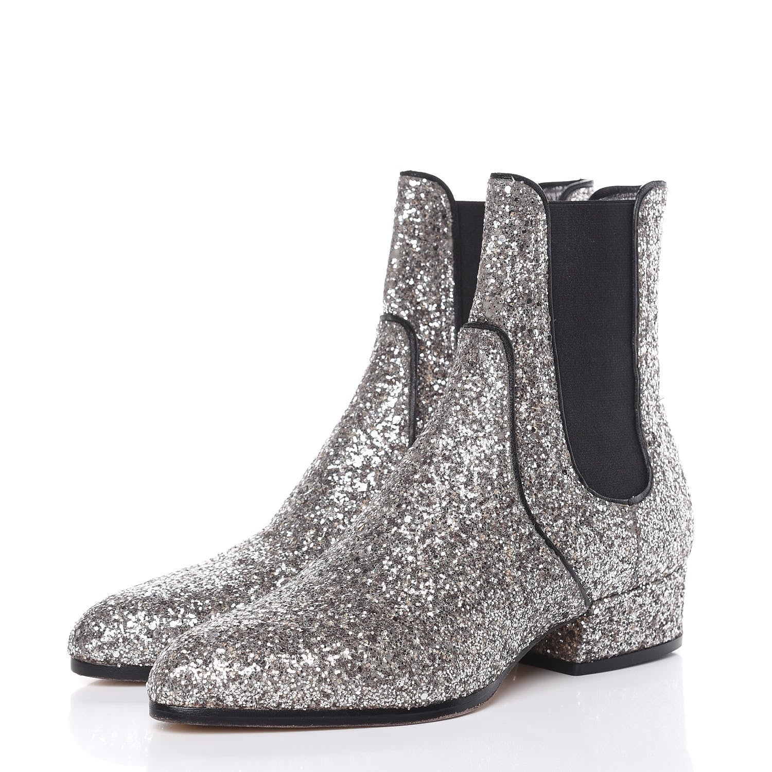 Jimmy Choo Glitter Monty Ankle Boots 35 Silver 3 of 12