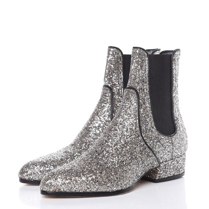 Jimmy Choo Glitter Monty Ankle Boots 35 Silver 3 of 12